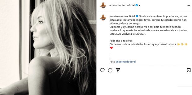 Comunicado de Amaia Montero. (Instagram)