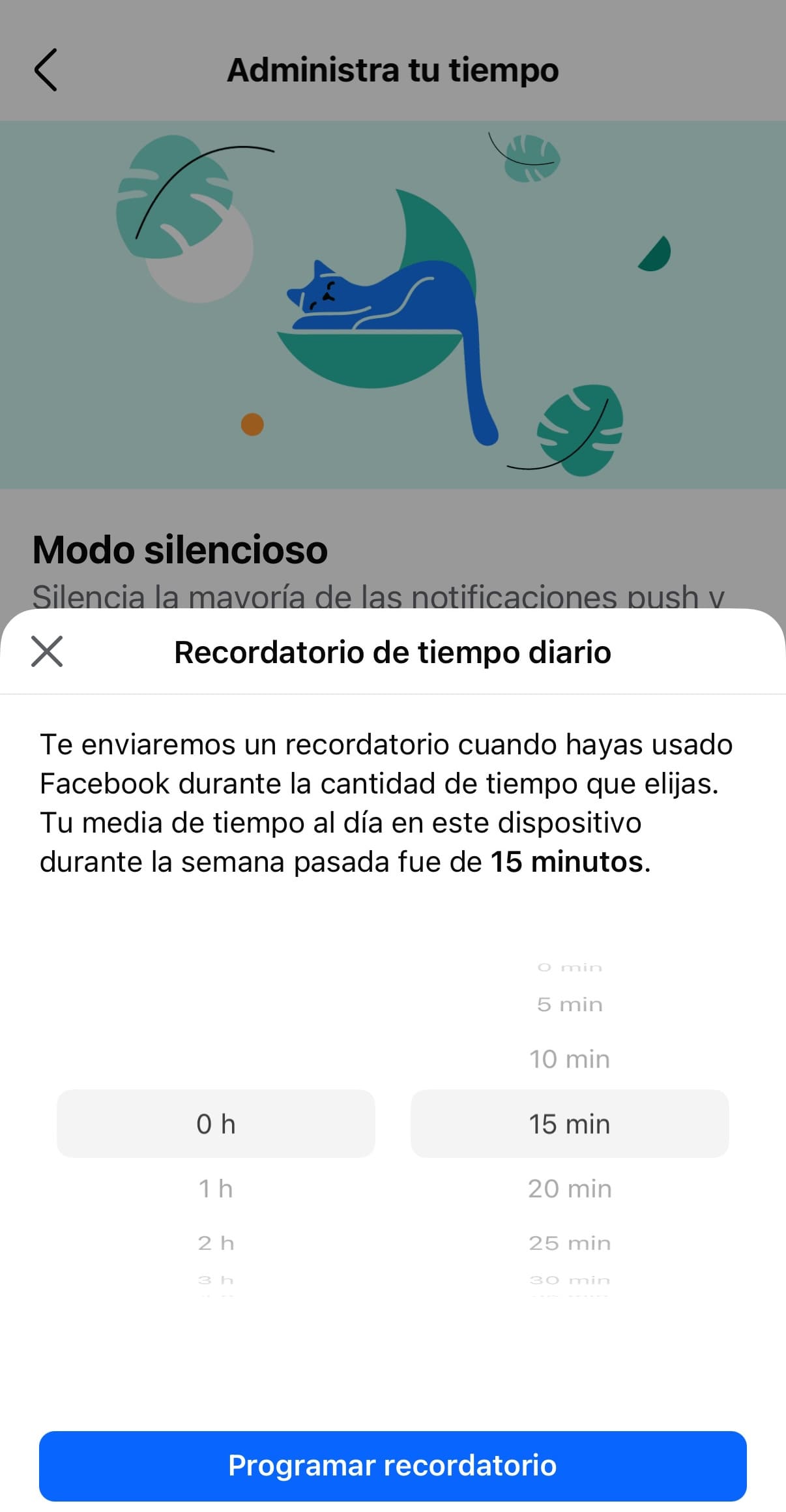 control tiempo Facebook
