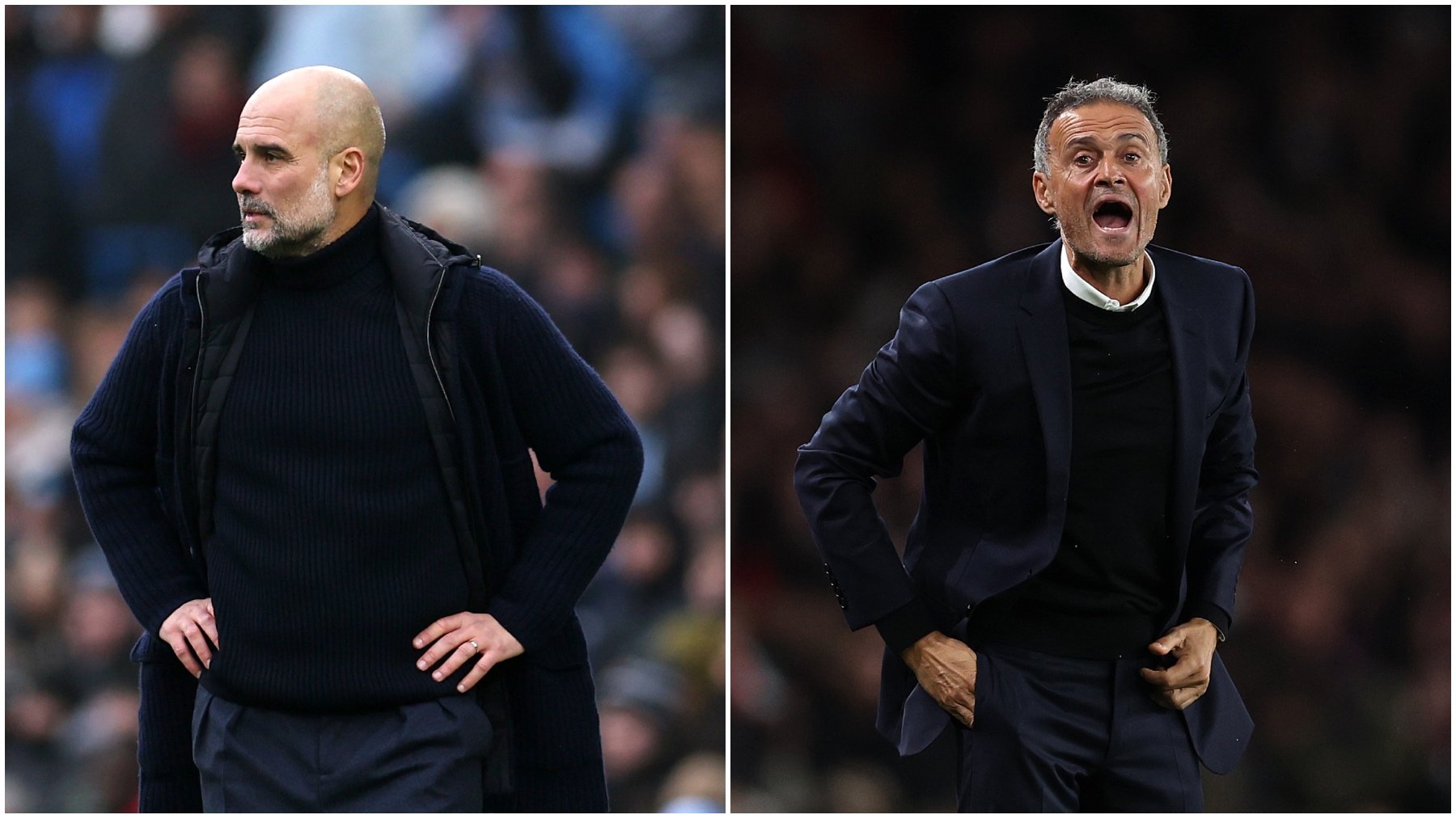 Pep Guardiola y Luis Enrique. (Getty)