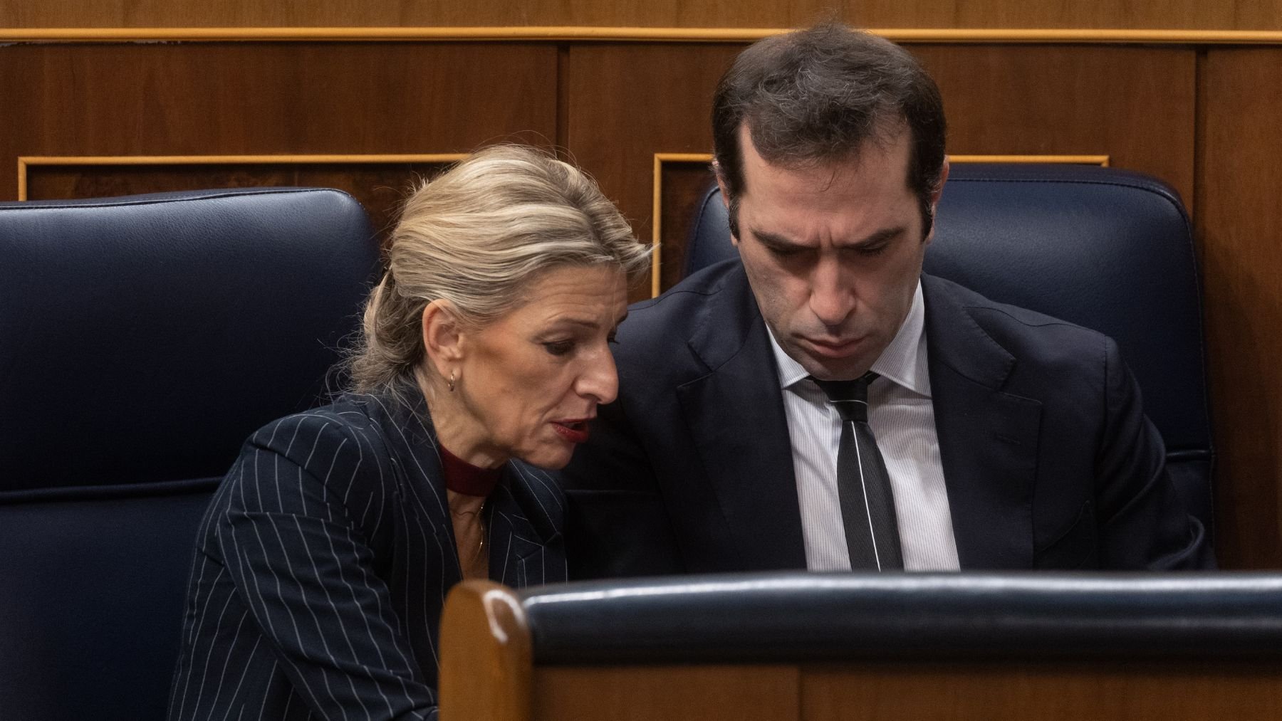 Yolanda Díaz y Carlos Cuerpo. (Foto: EP).