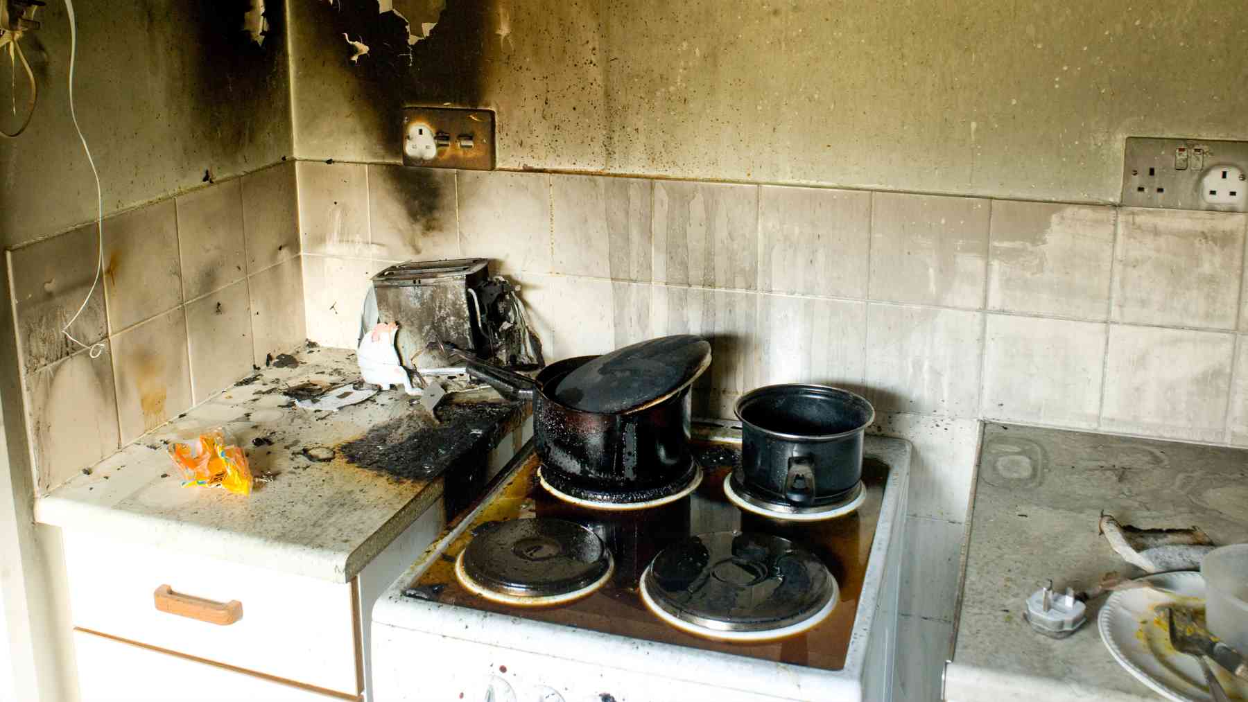 Incendio en la cocina.