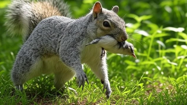 Ardillas se están volviendo carnívoras, ardilla, naturaleza, animal, pájaro