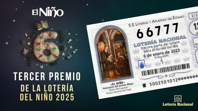 66777, tercer premio de la Lotería del Niño 2025: comprobar número premiado