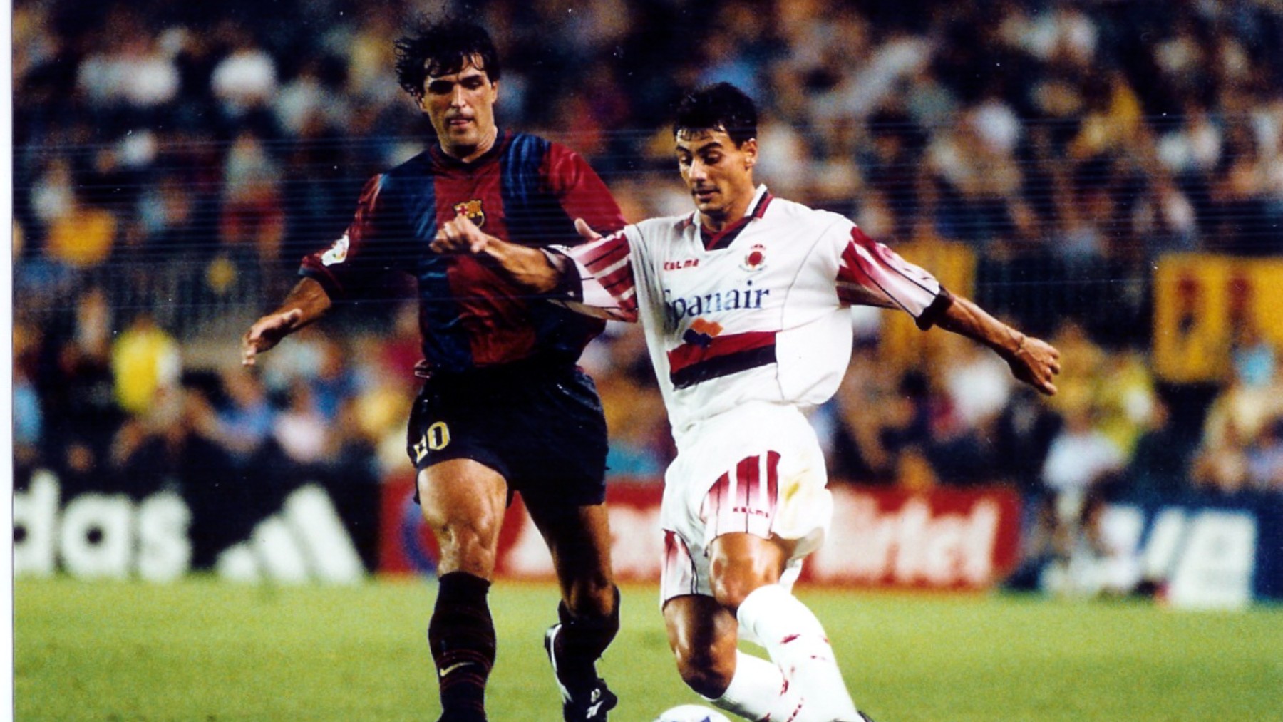 Nadal y Dani, durante la vuelta de la final de la Supercopa de 1998.