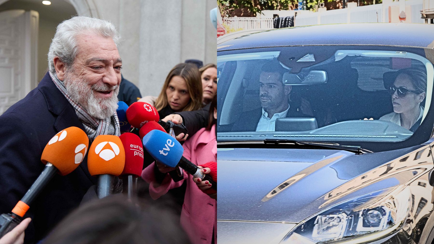 La entrada de Miguel Ángel Rodríguez y de Begoña Gómez.