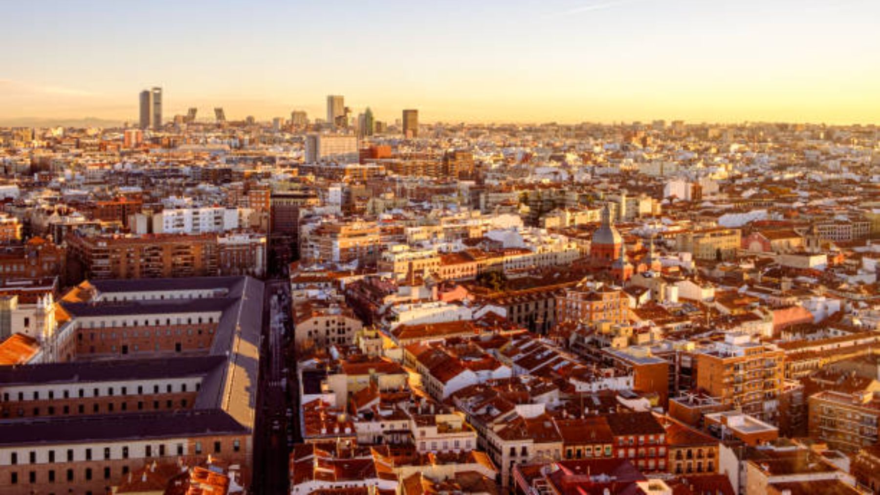 Vista aérea en Madrid.