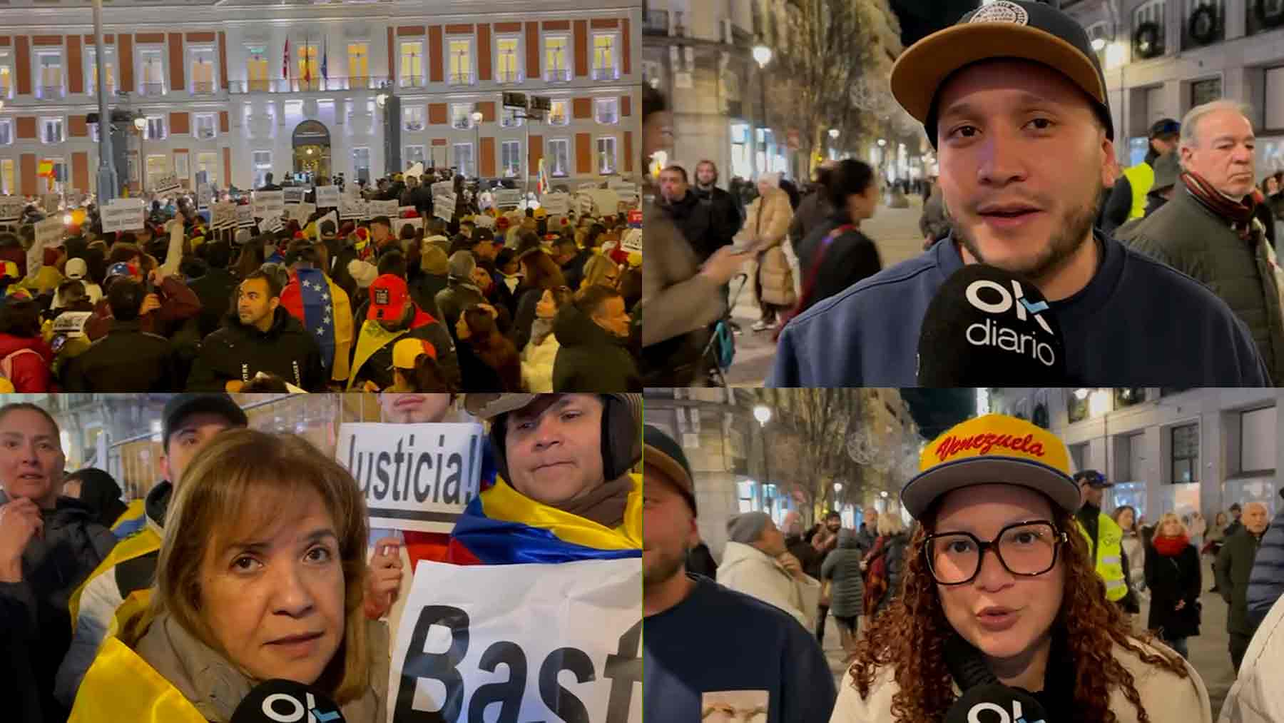 Venezolanos en la manifestación de Madrid.