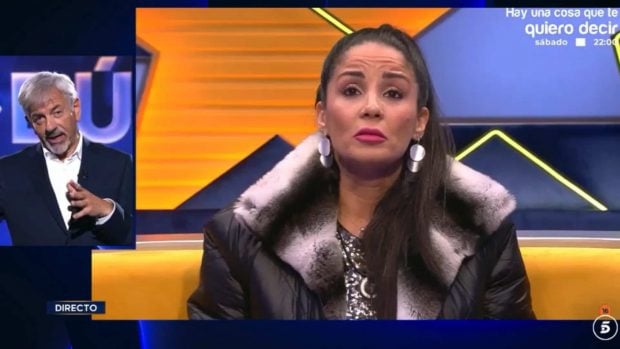 Ana Herminia habla con Carlos Sobera en 'GH DÚO 3'. (Mediaset)