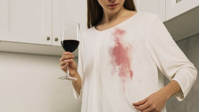 eliminar las manchas de vino tinto, ropa, accidente, vino tinto, lamparones