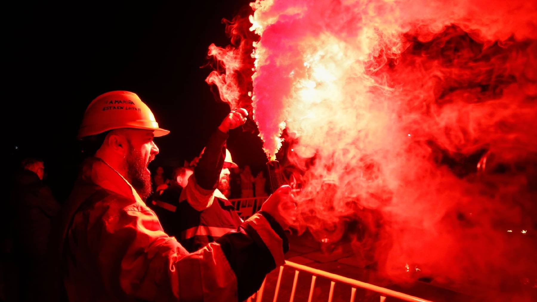 Manifestación de trabajadores de Alcoa.