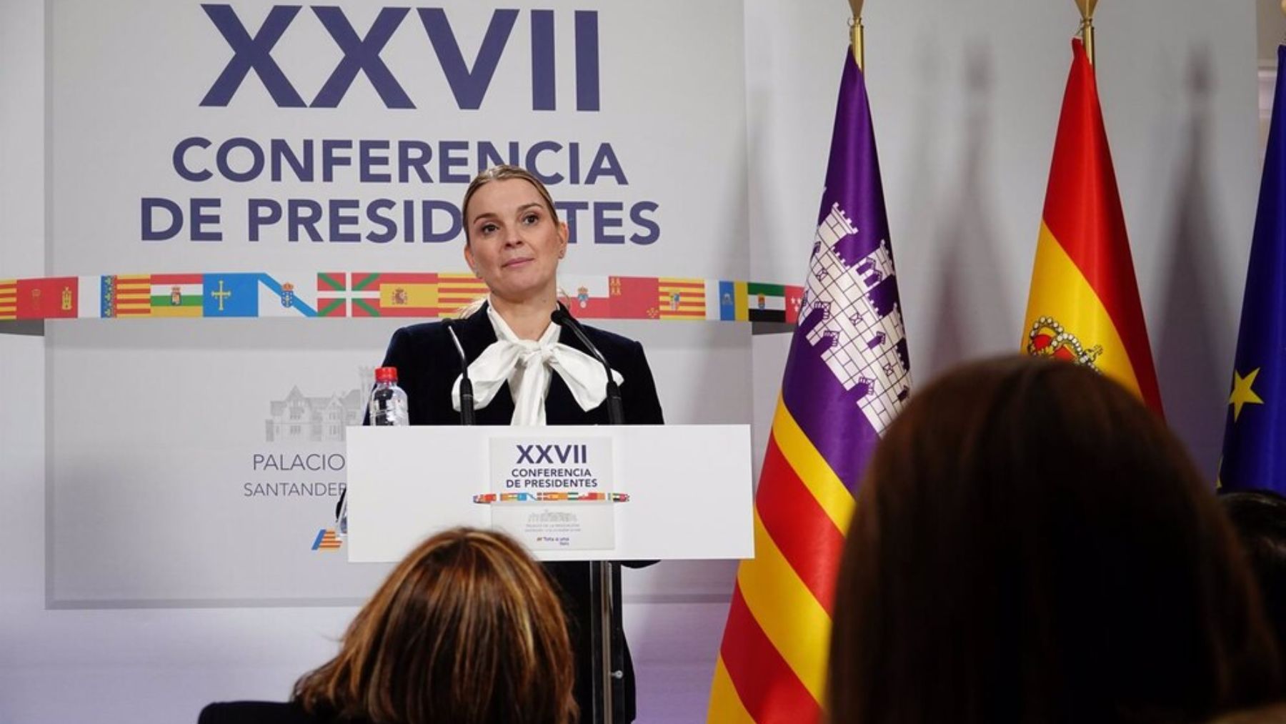 Marga Prohens durante la Conferencia de Presidentes celebrada en diciembre en Santander.