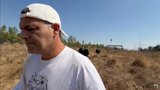 Frank Cuesta junto a alguno de los animales de su santuario (YouTube).