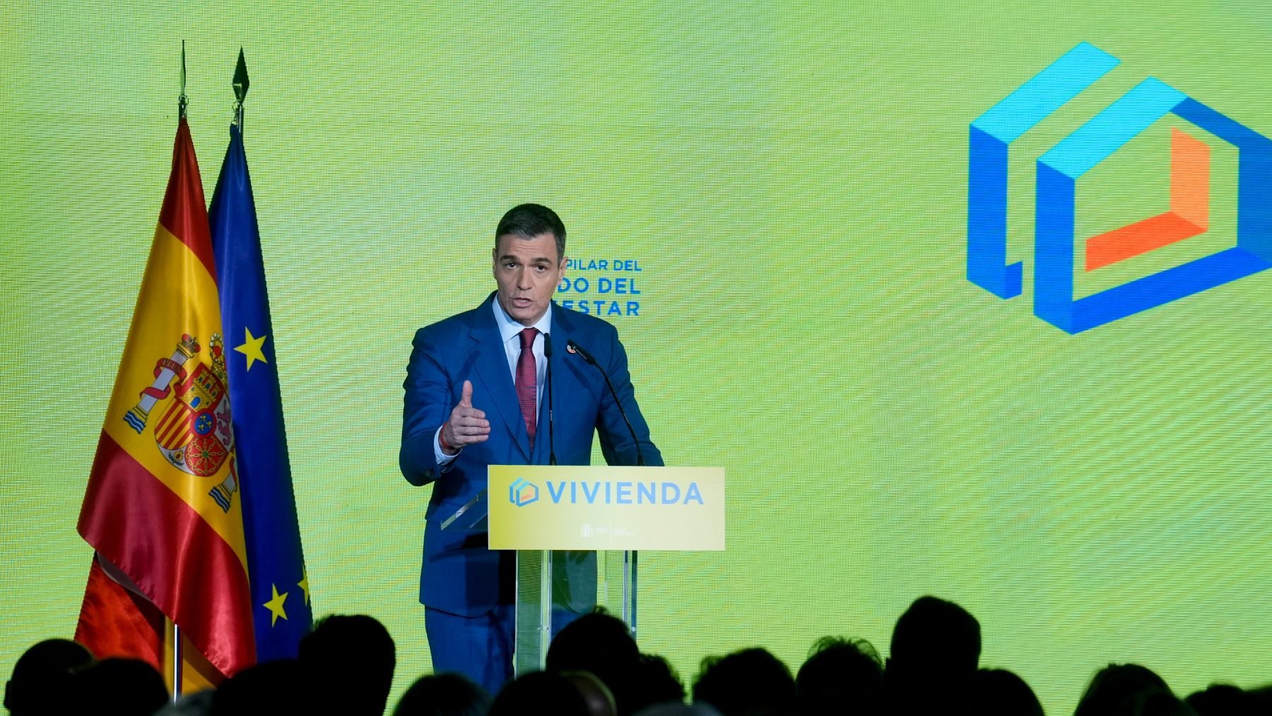 Pedro Sánchez en la presentación del plan de vivienda.