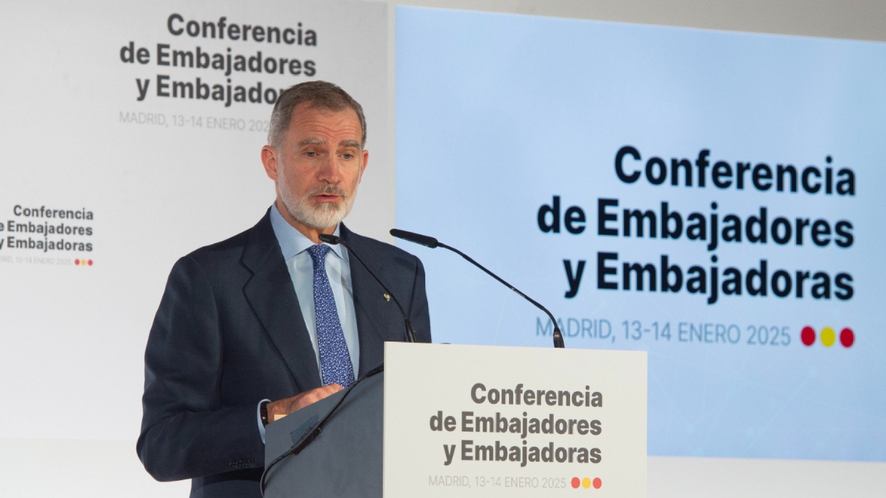 El Rey Felipe VI clausura la IX Conferencia de Embajadores.