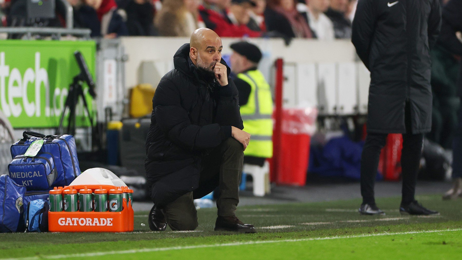 Pep Guardiola, ante el Brentford. (Getty)