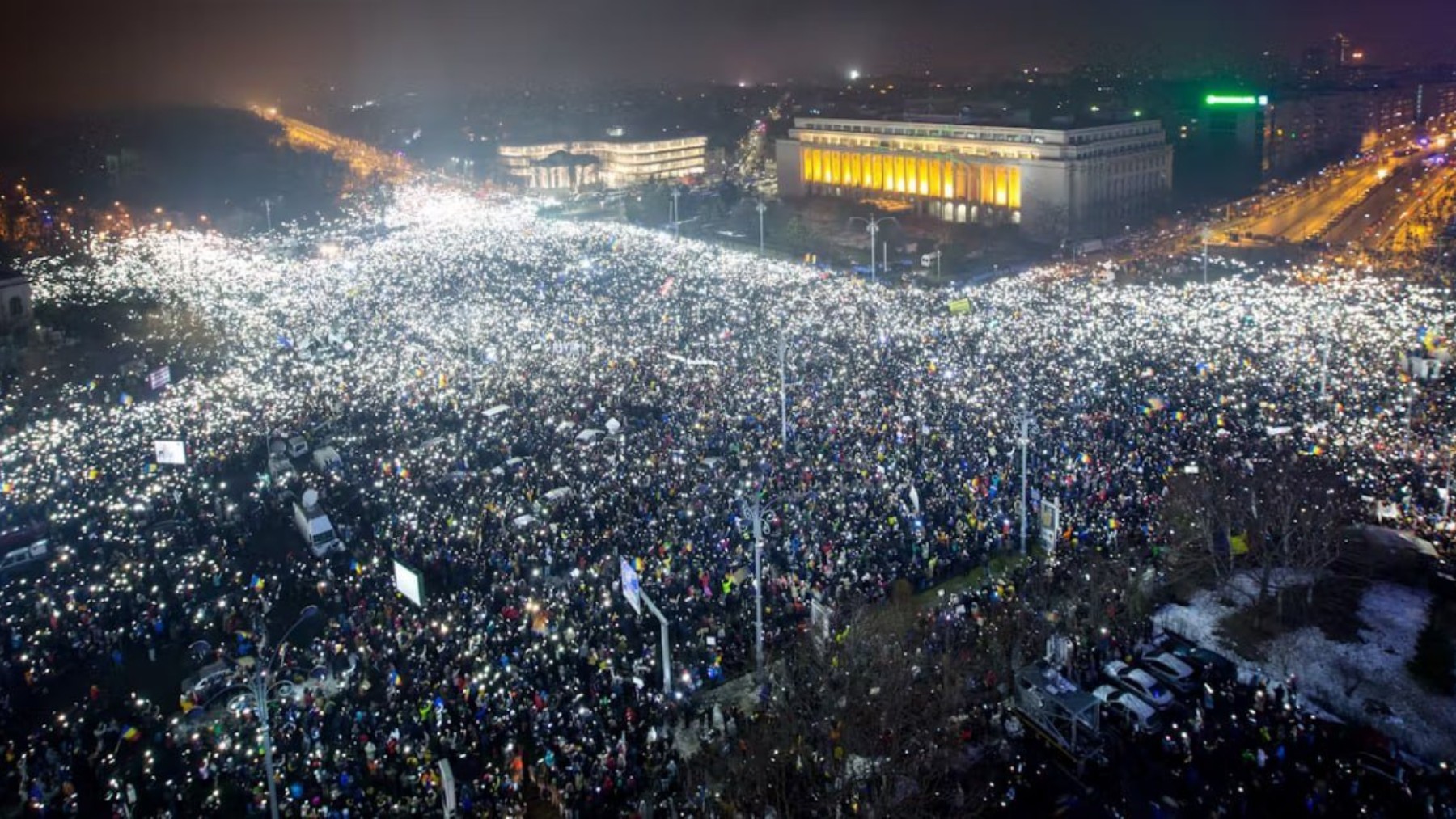 Imagen de la manifestación en Bucarest.