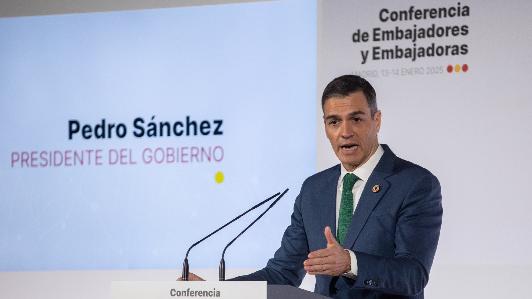 Pedro Sánchez durante la IX Conferencia de Embajadores