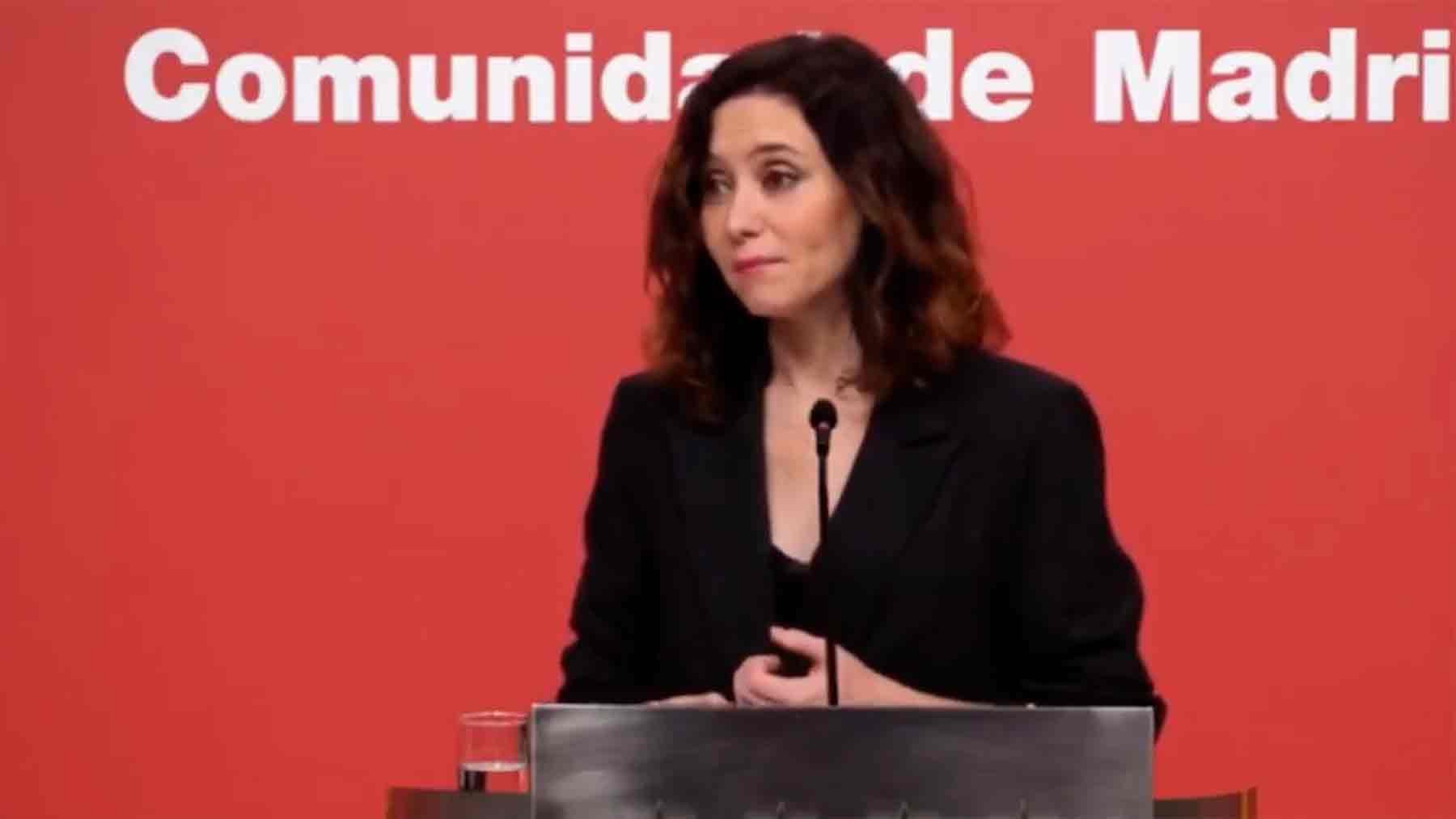 Isabel Díaz Ayuso en la rueda de prensa posterior al Consejo de Gobierno.