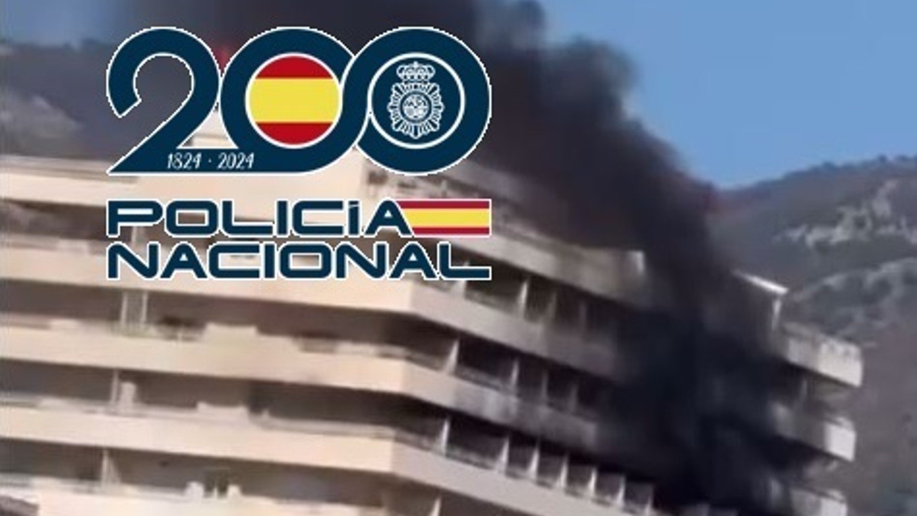 Imagen del incendio en un hotel de Fuengirola.