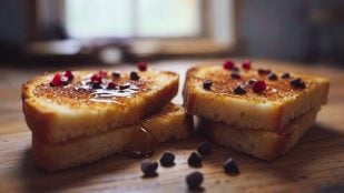 Tostada de tarta con queso, Desayuno, Frutos del bosque, Miel