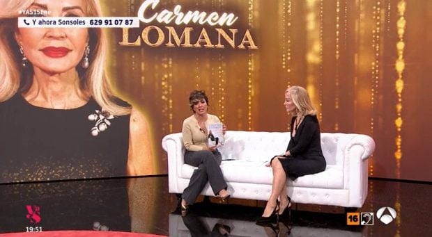 Carmen Lomana en Y ahora Sonsoles junto a Sonsoles Ónega (Atresmedia).