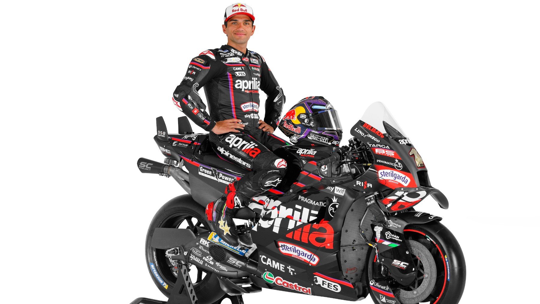 Jorge Martín, montado en la nueva Aprilia RS-GP 2025 con el número uno. (Aprilia Racing)