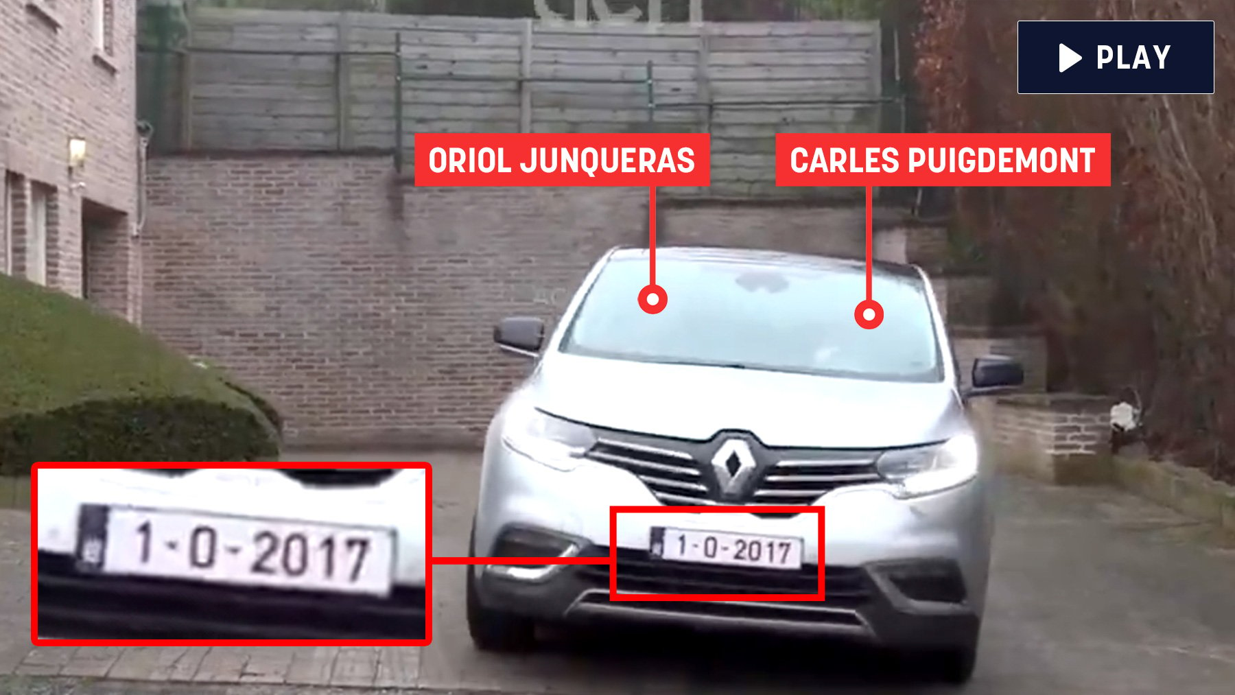 El coche utilizado por Carles Puigdemont y Oriol Junqueras.