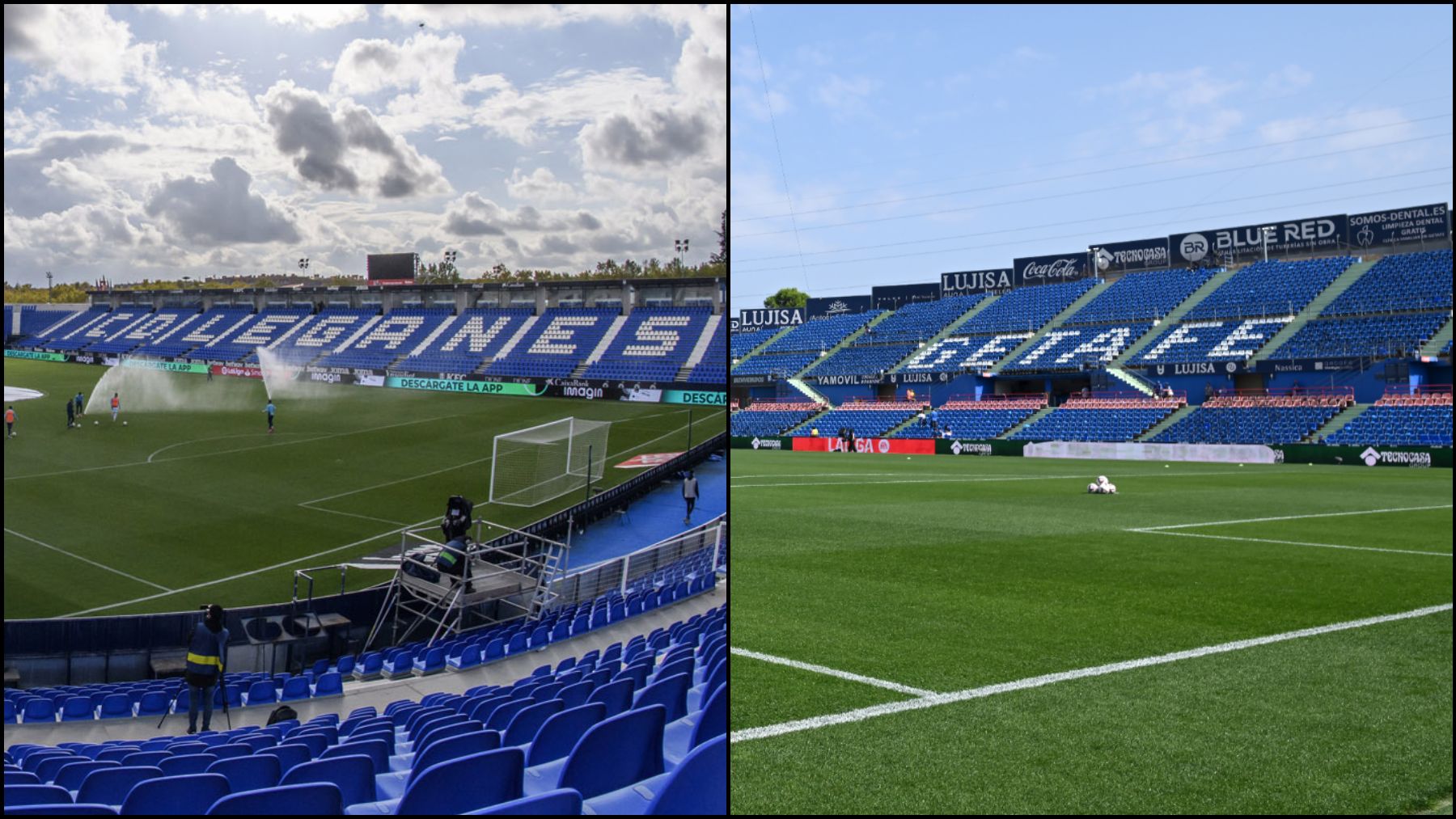 El estadio de Butarque en Leganés y el Coliseum de Getafe. (CD Leganés/Getty)