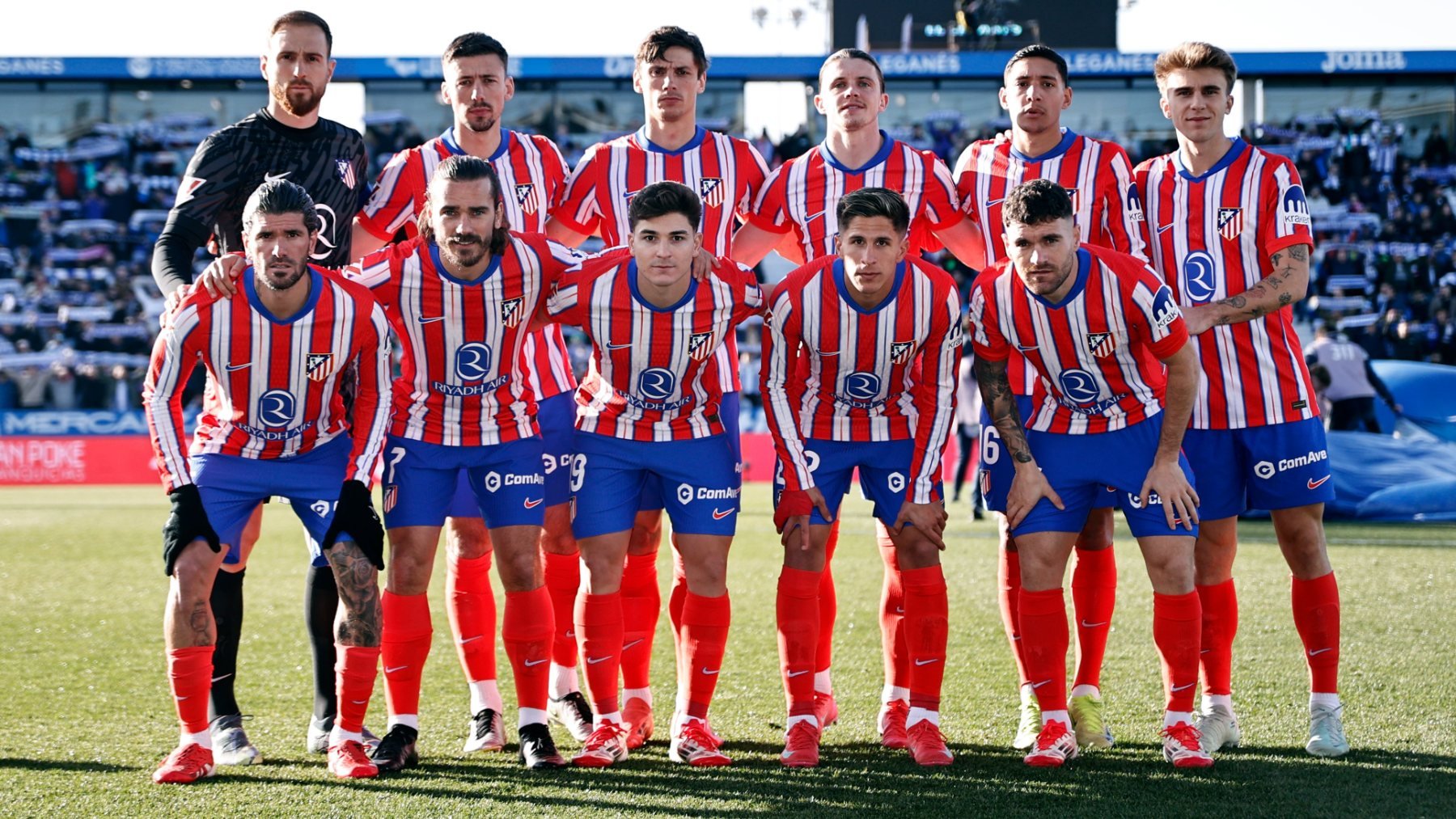 Alineación ayer en Leganés.