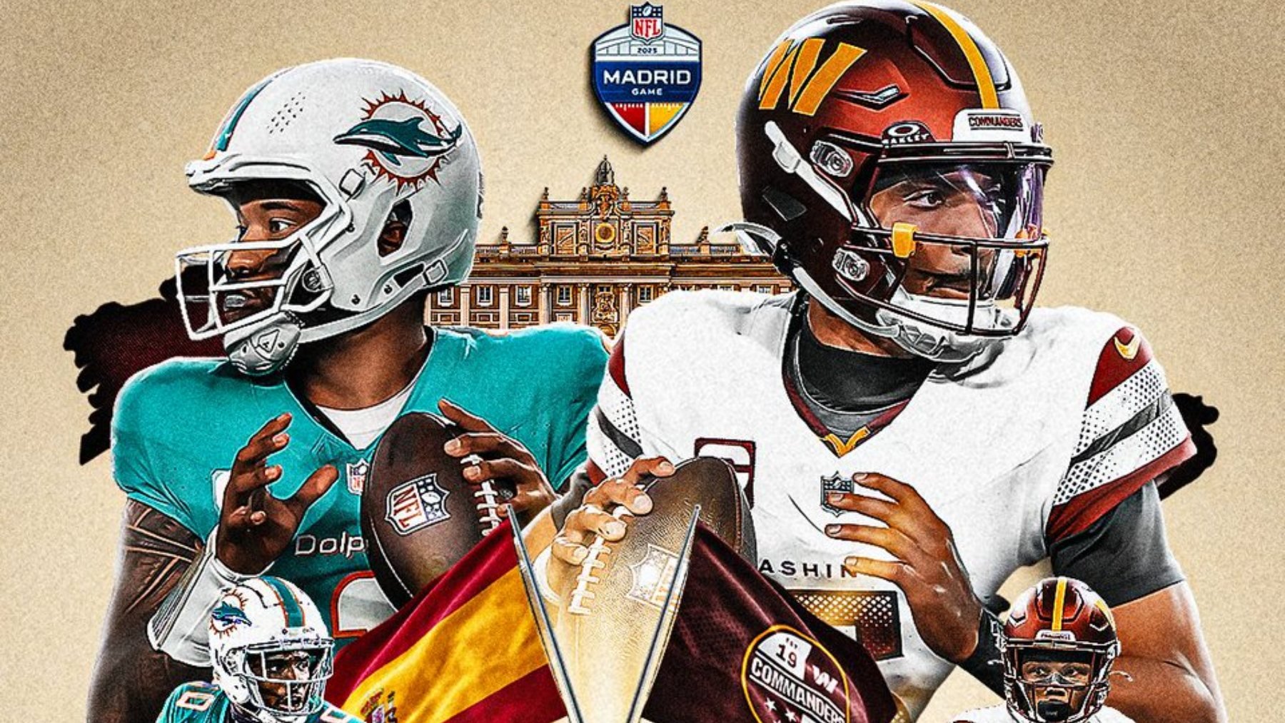 Washington Commanders será el rival de los Miami Dolphins en el partido de la NFL en el Santiago Bernabéu. (Washington Commanders)