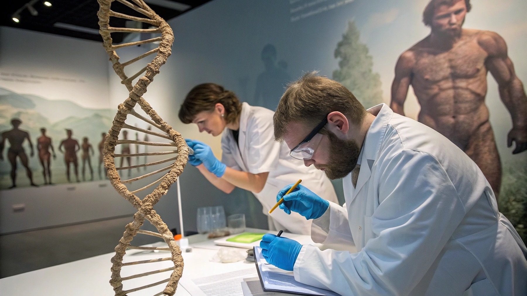 Investigadores analizando el ADN.