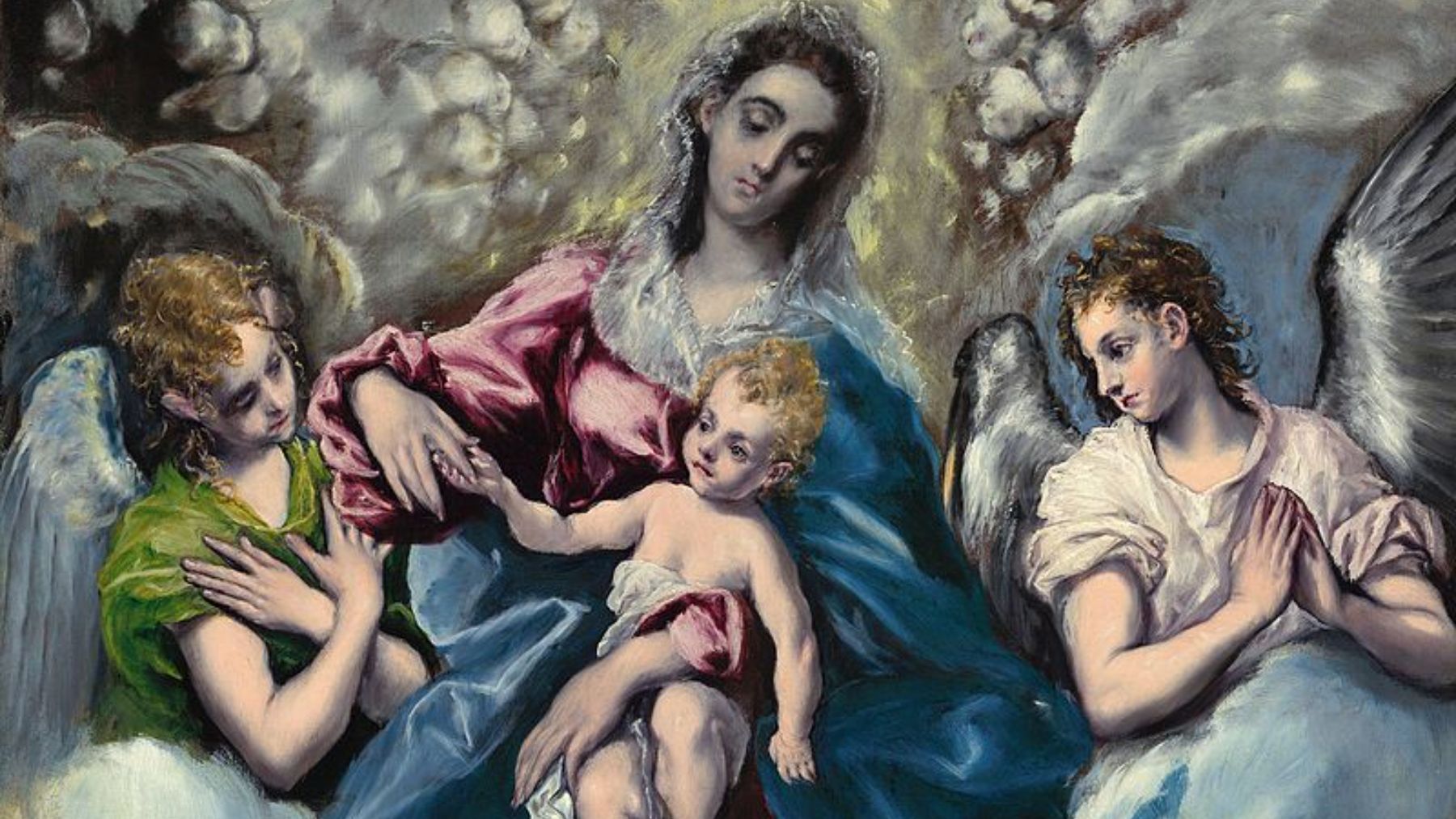 La Virgen María con Santa Inés y Santa Martina El Greco.