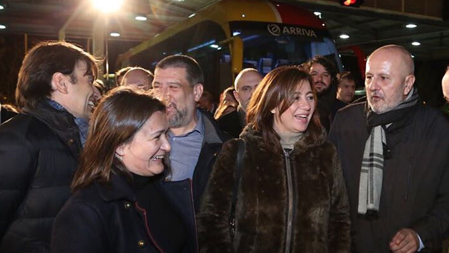 Francina Armengol junto a Miquel Ensenyat (Més) en 2017 celebrando el rescate del Túnel de Sóller.