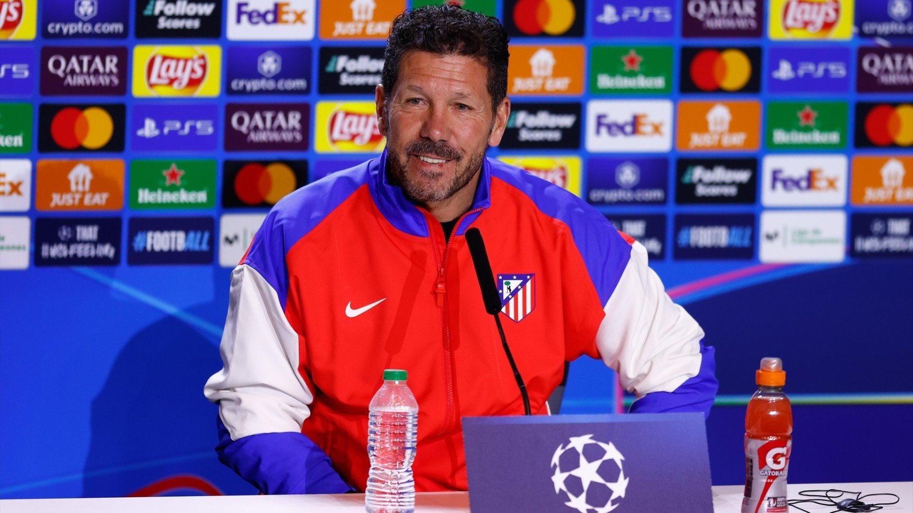 Diego Pablo Simeone, durante la rueda de prensa en el Metropolitano. (EFE)