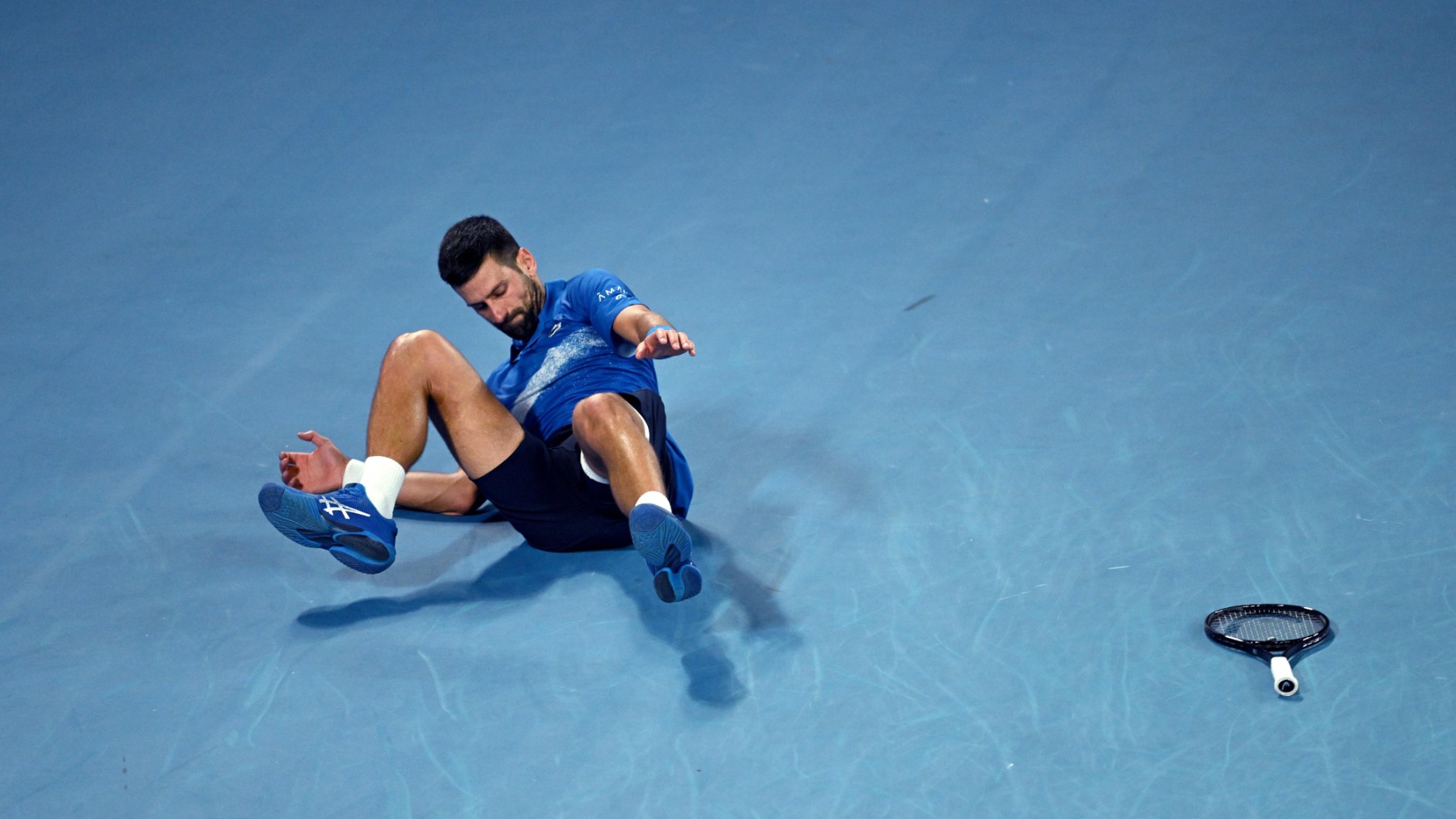 Djokovic, durante el partido contra Alcaraz en el Open de Australia. (EFE)