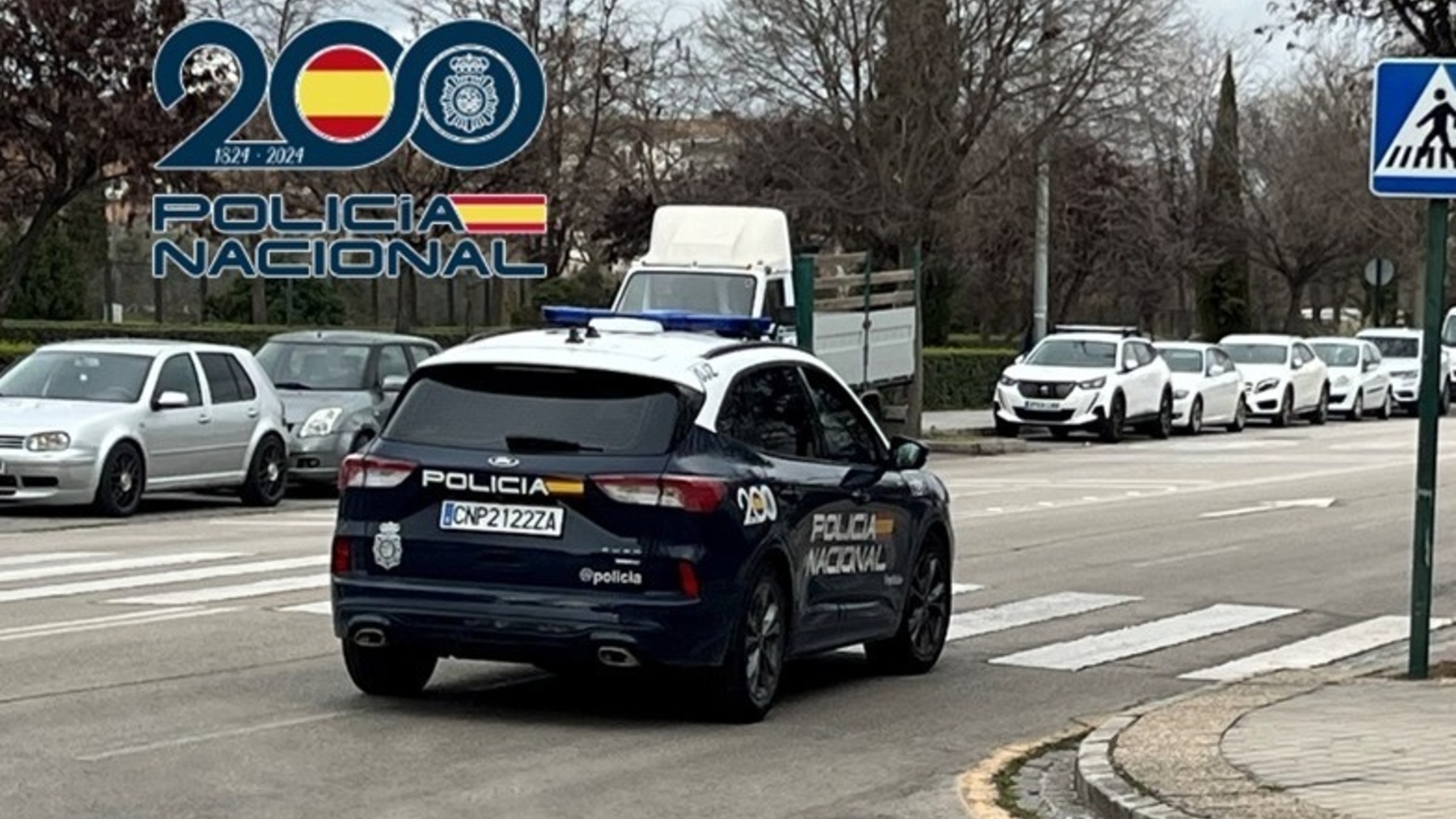 Coche patrulla de la Policía Nacional durante un servicio.