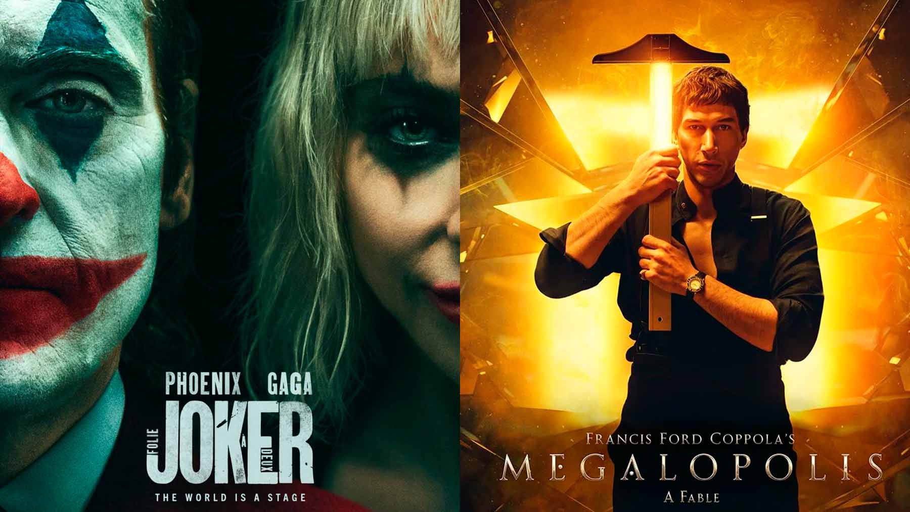 ‘Joker 2’ (Warner Bros) y ‘Megalópolis’ (Lionsgate) lideran los «anti-Oscar».