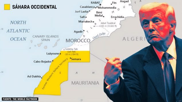 CIA mapa Marruecos, Sáhara Occidental, Trump