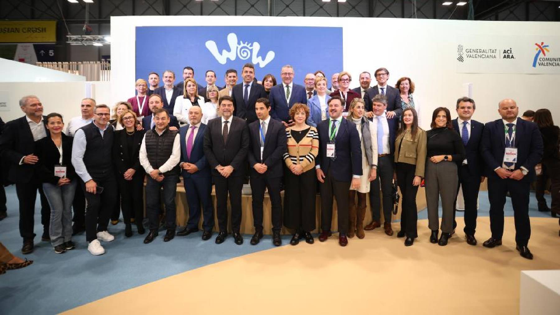 Parte de la delegación de la Comunidad Valenciana, este miércoles, en FITUR.