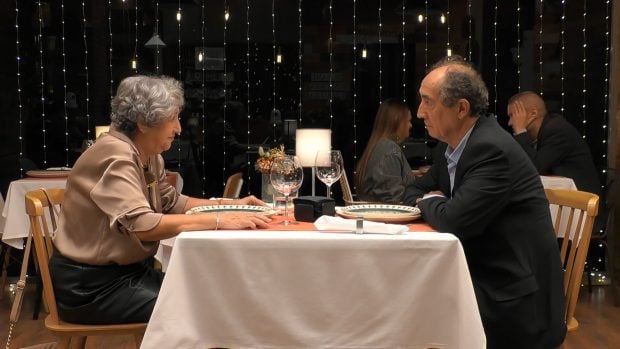 Paqui y Teodoro en First Dates. (Mediaset)