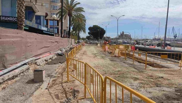 El Paseo Marítimo de Palma en obras.