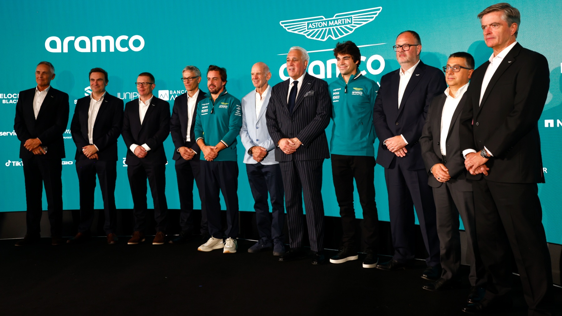 La presentación de Newey con Aston Martin. (Getty)