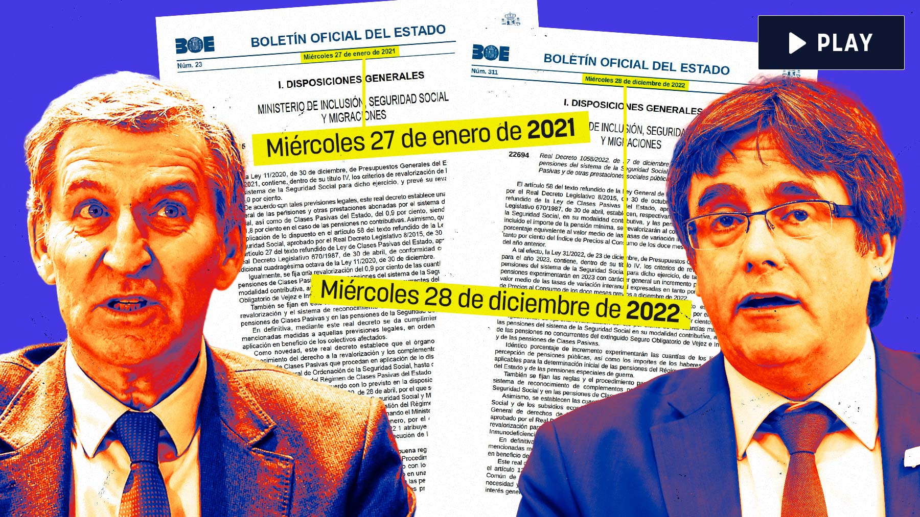 Alberto Núñez Feijóo y Carles Puigdemont.