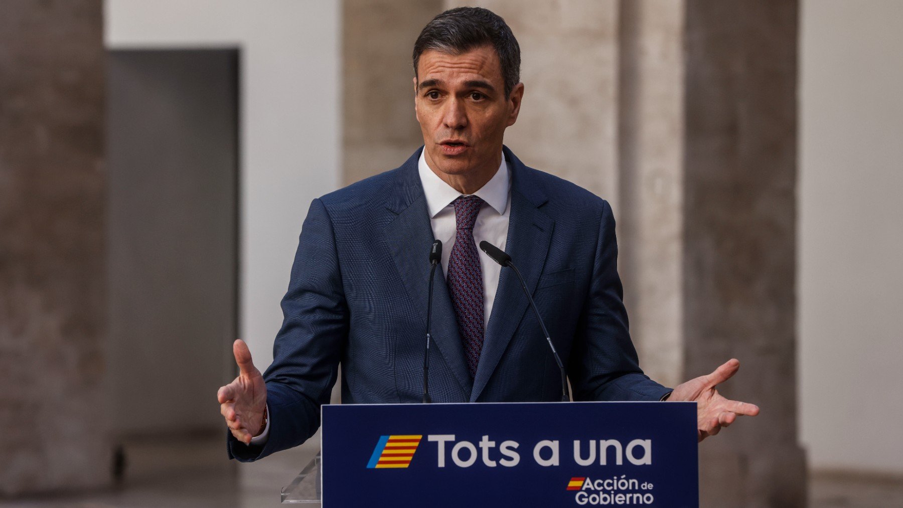 Pedro Sánchez en su visita a Valencia.