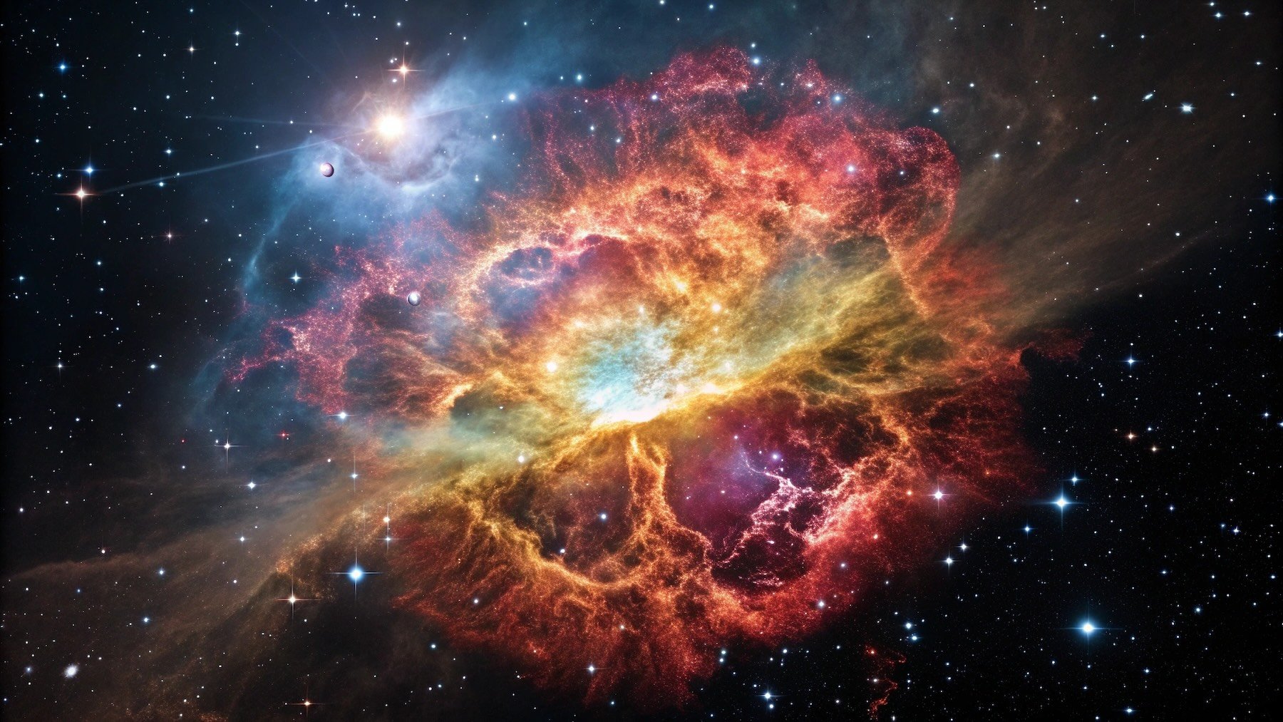 El resplandor de una supernova en el universo primitivo. Imagen: Elaboración propia.