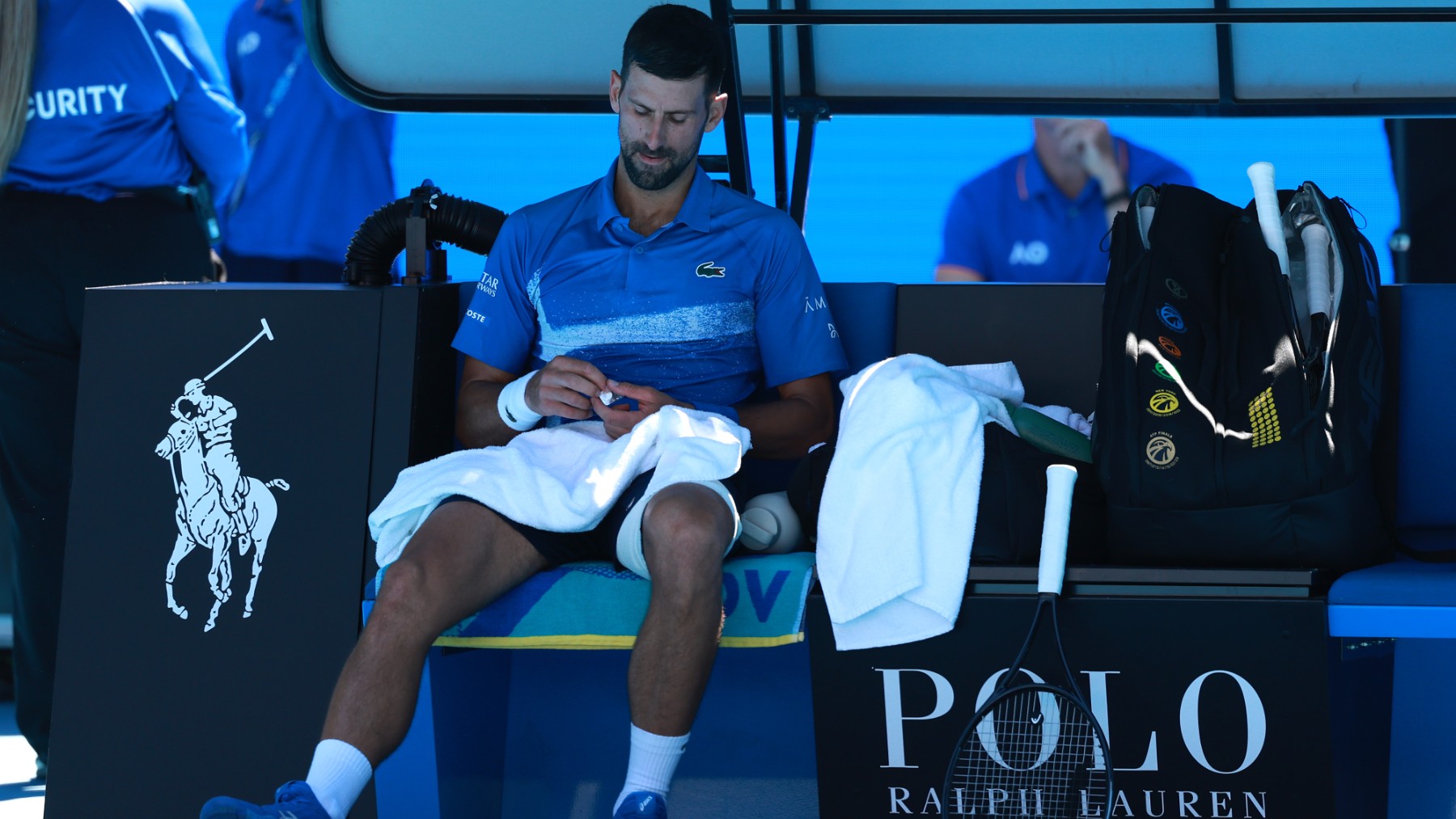 Novak Djokovic, durante el partido del Open de Australia ante Zverev. (Getty)