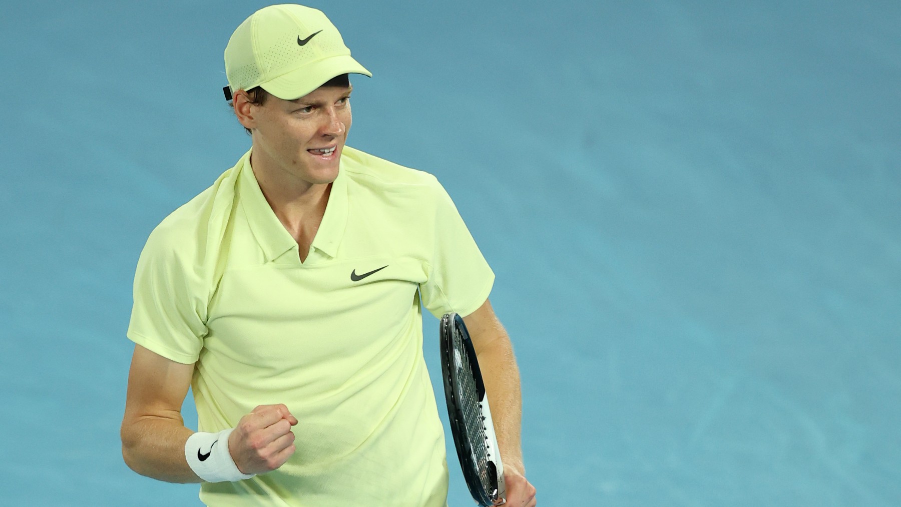 Jannik Sinner celebra su victoria ante Ben Shelton en Australia. (Getty)