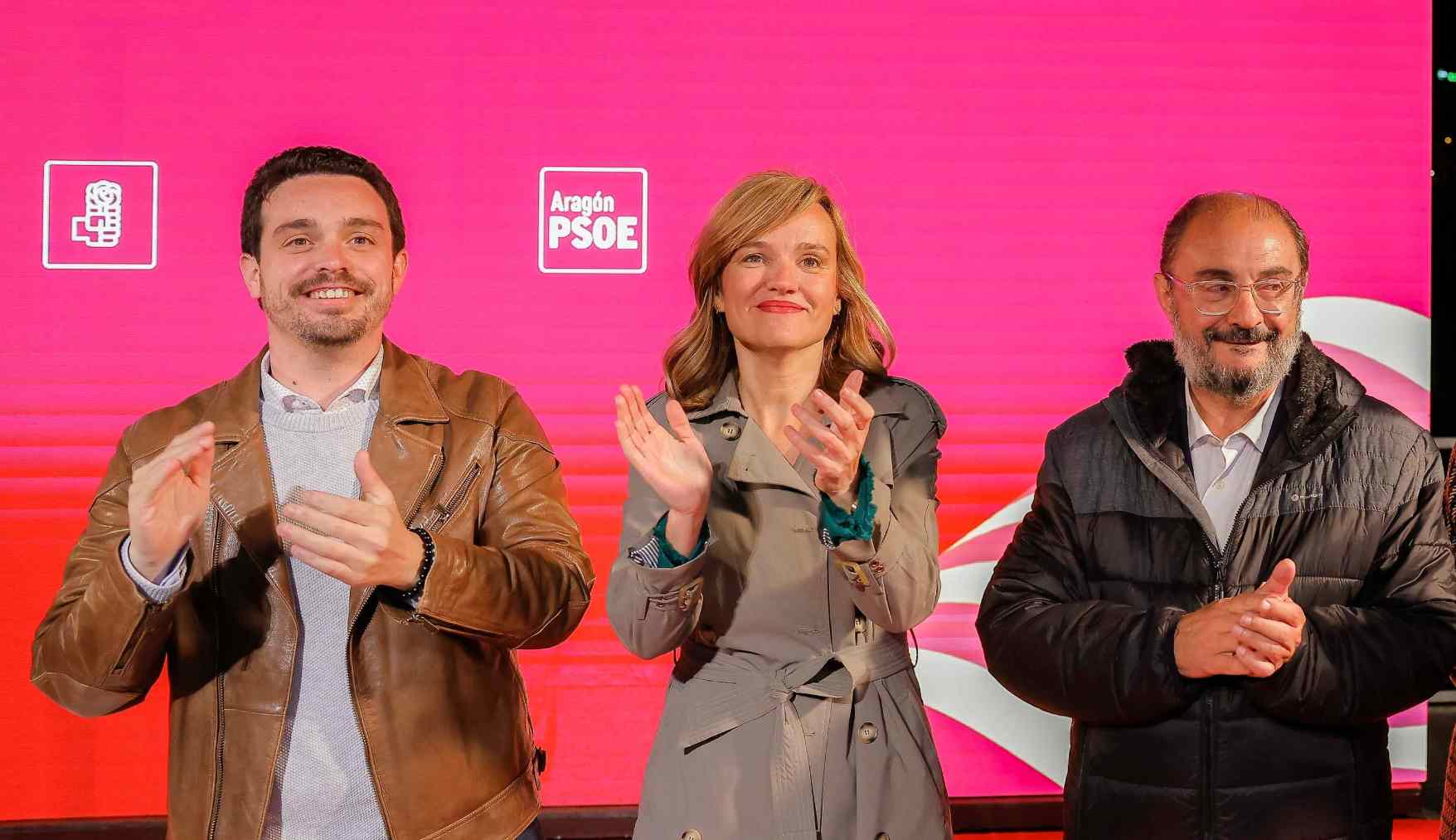 Darío Villagrasa, Pilar Alegría y Javier Lambán.