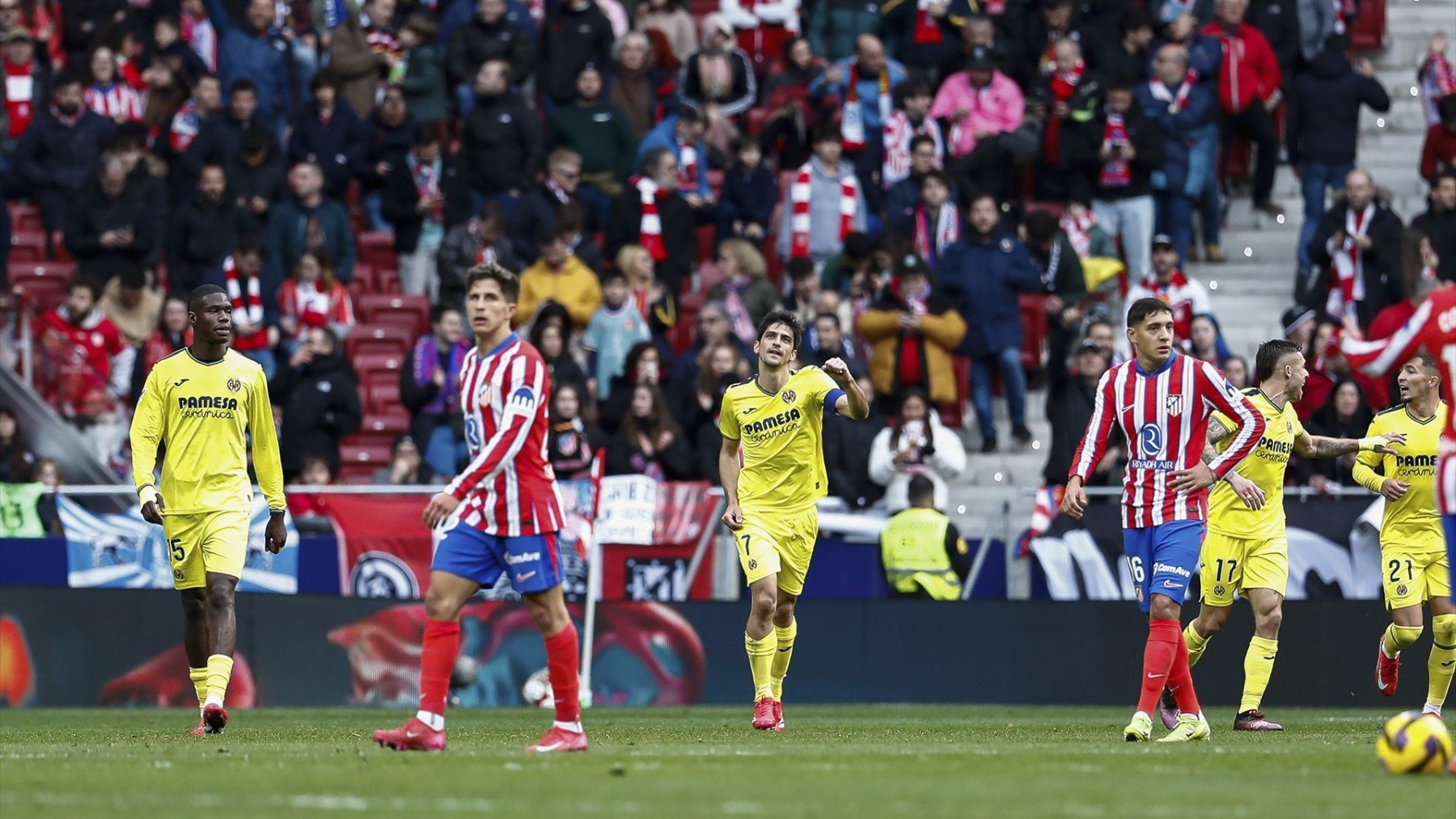 Gerard Moreno celebra su gol anotado ante el Atlético. (EP)