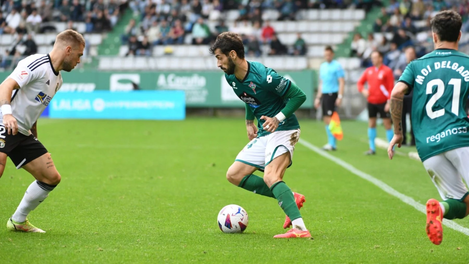 Imagen del Burgos-Racing de Ferrol de la primera vuelta de la Liga.